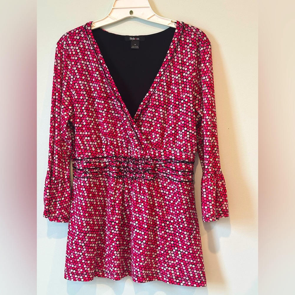 Pink Polka Dot Women's Top